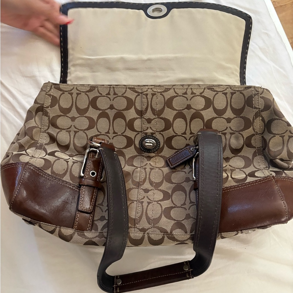 Coach Brown Signature Tote Bag